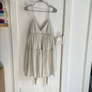 NWT White Spaghetti Strap Blue Floral Dress